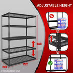 Scaffale in acciaio a 5 ripiani senza bulloni, grigio scuro, 122x61x183 cm, per carichi pesanti