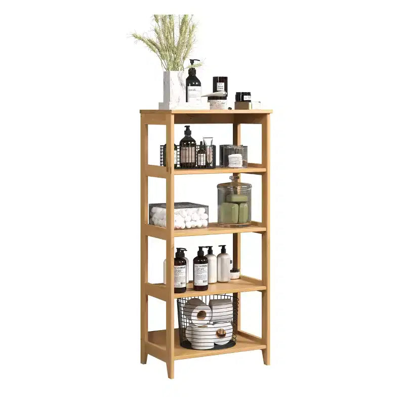 Libreria aperta a 4 ripiani in pino naturale, per utente singolo, vernice miele