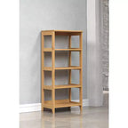 Libreria aperta a 4 ripiani in pino naturale, per utente singolo, vernice miele