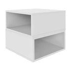 Cubo contenitore impilabile in legno Bianco Neve, set da 2