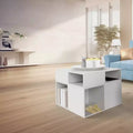 Cubo contenitore impilabile in legno Bianco Neve, set da 2