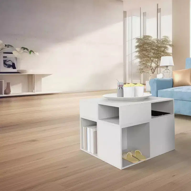 Cubo contenitore impilabile in legno Bianco Neve, set da 2