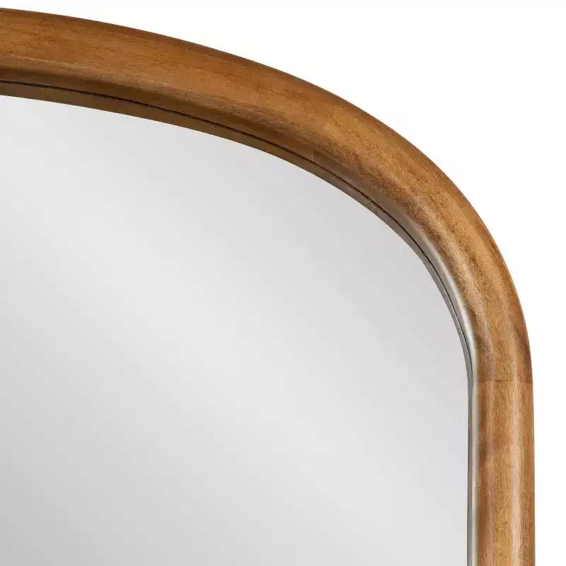 Specchio da parete ovale marrone rustico, da appendere per una persona, cornice in legno