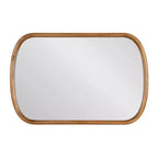 Specchio da parete ovale marrone rustico, da appendere per una persona, cornice in legno