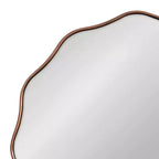 Specchio da parete smerlato rotondo color bronzo, 66 cm, 1 persona