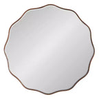 Specchio da parete smerlato rotondo color bronzo, 66 cm, 1 persona