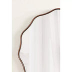 Specchio da parete smerlato rotondo color bronzo, 66 cm, 1 persona