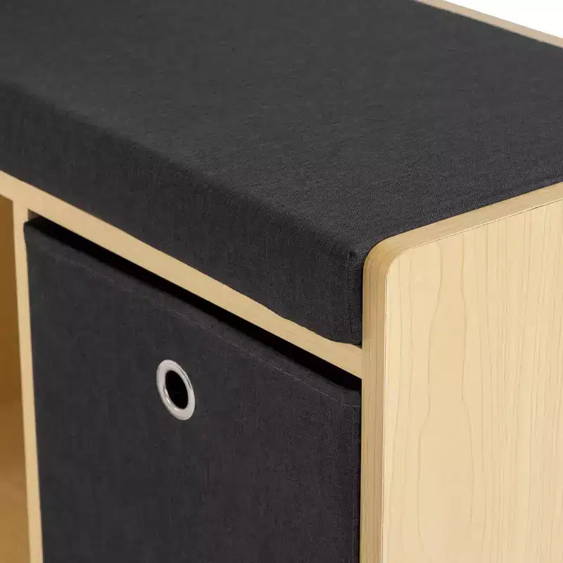 Sedia Angolare per Libri per Bambini in Legno Naturale con Contenitore – 1 Bambino, Set da 5 Pezzi