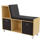 Sedia Angolare per Libri per Bambini in Legno Naturale con Contenitore – 1 Bambino, Set da 5 Pezzi