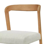 Sgabello da banco imbottito color beige naturale con schienale curvo, set da 2
