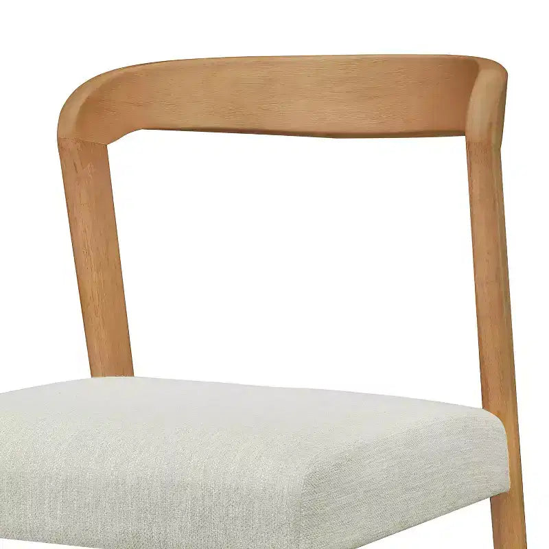 Sgabello da banco imbottito color beige naturale con schienale curvo, set da 2