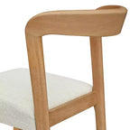 Sgabello da banco imbottito color beige naturale con schienale curvo, set da 2