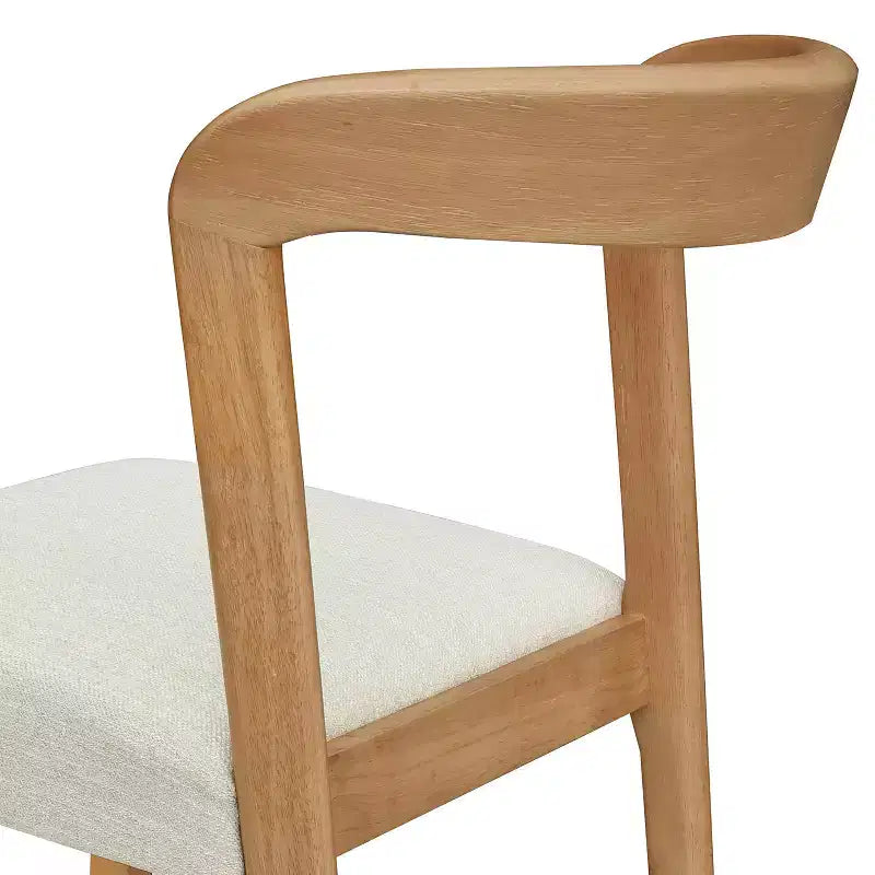 Sgabello da banco imbottito color beige naturale con schienale curvo, set da 2