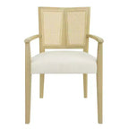 Poltroncina da Pranzo Imbottita Mid-Century Beige con Schienale in Vienna, Set da 2