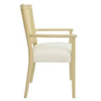 Poltroncina da Pranzo Imbottita Mid-Century Beige con Schienale in Vienna, Set da 2