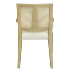Poltroncina da Pranzo Imbottita Mid-Century Beige con Schienale in Vienna, Set da 2