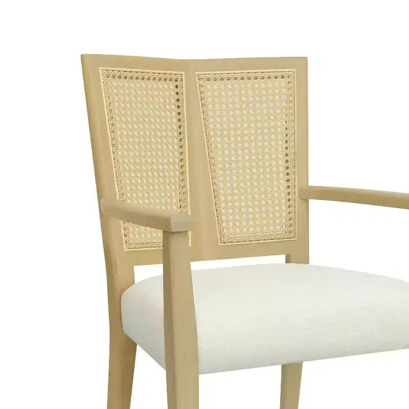 Poltroncina da Pranzo Imbottita Mid-Century Beige con Schienale in Vienna, Set da 2