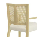 Poltroncina da Pranzo Imbottita Mid-Century Beige con Schienale in Vienna, Set da 2