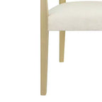 Poltroncina da Pranzo Imbottita Mid-Century Beige con Schienale in Vienna, Set da 2