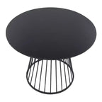 Tavolo da pranzo rotondo nero per 4 persone – Piano in MDF nero e base a piedistallo in metallo