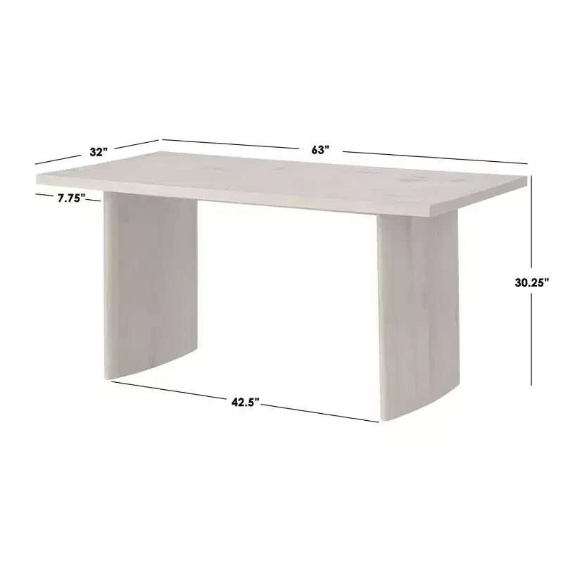 Set da pranzo rettangolare 7 pezzi in rovere naturale e beige per 6 persone