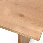 Set da pranzo rettangolare 7 pezzi in rovere naturale e beige per 6 persone