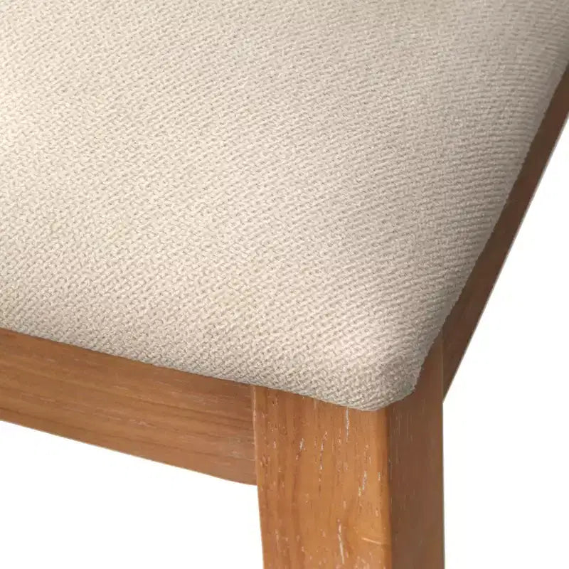 Set da pranzo rettangolare 7 pezzi in rovere naturale e beige per 6 persone