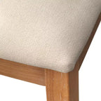 Set da pranzo rettangolare 7 pezzi in rovere naturale e beige per 6 persone