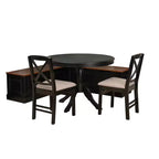 Set da pranzo angolare a 4 posti (4 persone) nero e noce