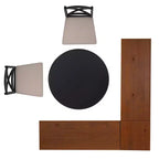 Set da pranzo angolare a 4 posti (4 persone) nero e noce