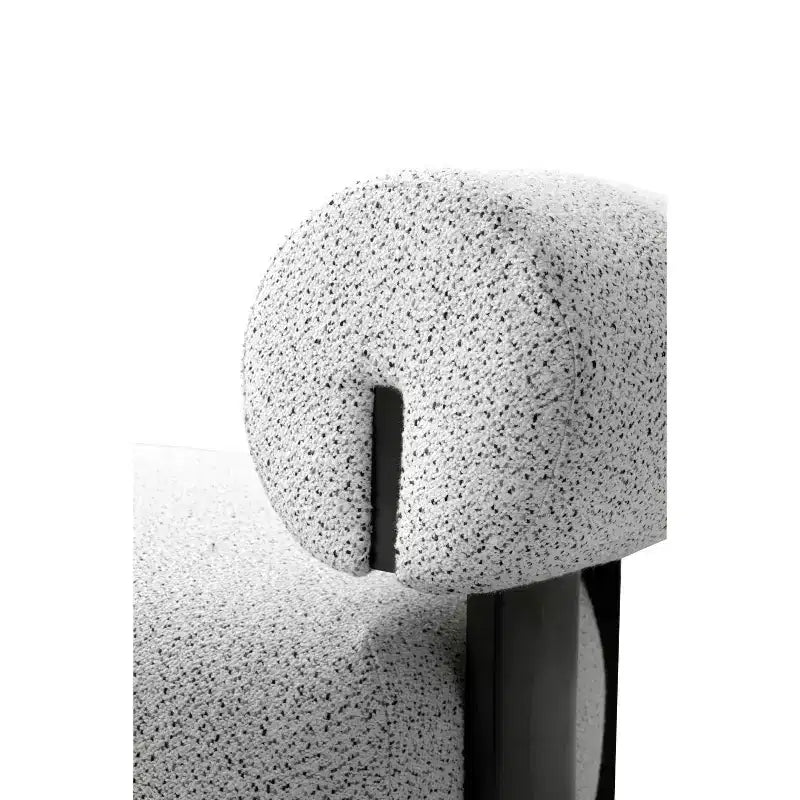 Sedia senza braccioli, a 1 posto, in tessuto color avorio e nero a pois