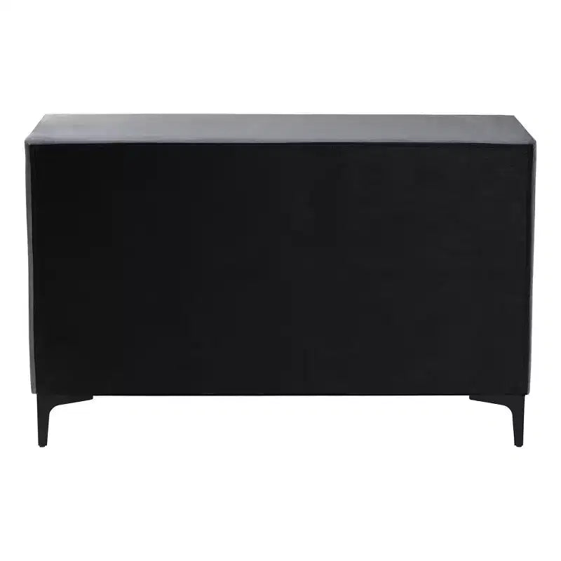 Comò a 6 cassetti in velluto grigio ardesia/nero moderno