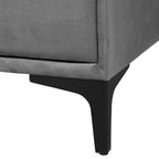 Comò a 6 cassetti in velluto grigio ardesia/nero moderno
