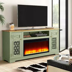 Mobile TV da Cascina Verde con Caminetto Elettrico, 70", Adatto per TV fino a 80"
