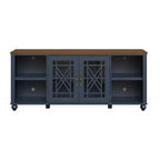 Mobile Porta TV da 70" Stile Vintage, Blu Navy, per TV fino a 80"