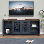 Mobile Porta TV da 70" Stile Vintage, Blu Navy, per TV fino a 80"