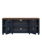 Mobile Porta TV da 70" Stile Vintage, Blu Navy, per TV fino a 80"