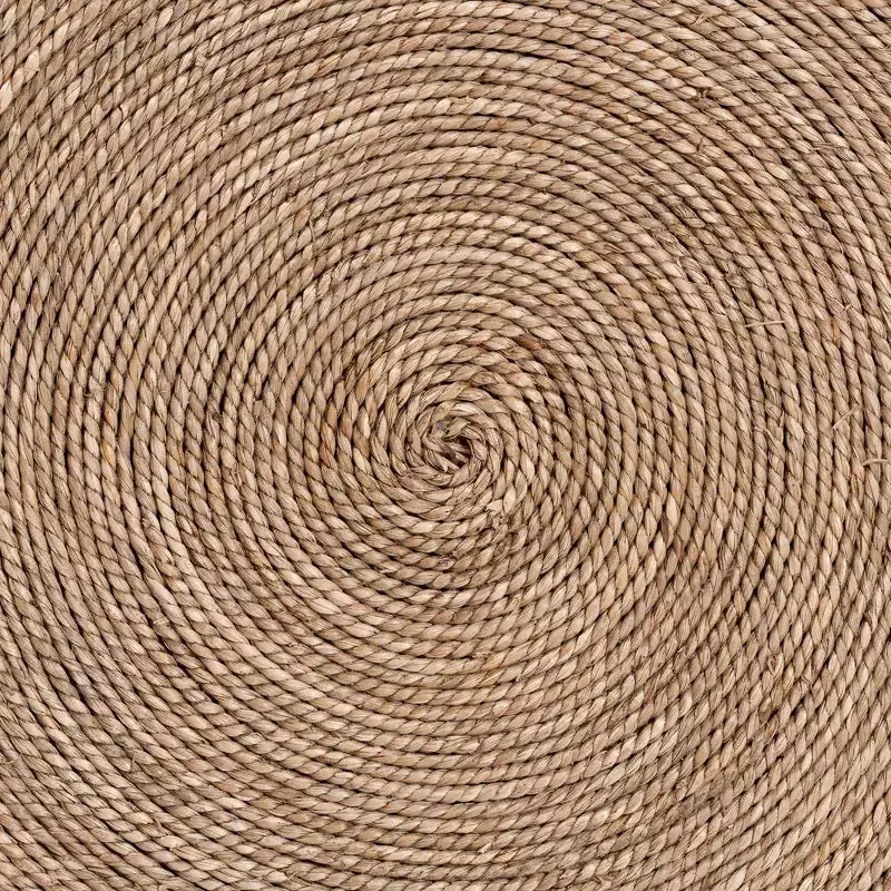 Tavolino Tondo in Erba Marina Naturale Marrone, 1 Pezzo