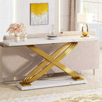 LITTLE TREE 55" Rectangular Modern Console Table White