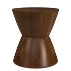 Tavolino Rotondo Marrone in Legno di Mango, 1 Pezzo
