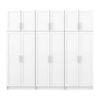 Set di 6 Mobili Contenitori con Ante a Pannello Bianco