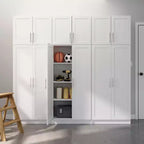 Set di 6 Mobili Contenitori con Ante a Pannello Bianco