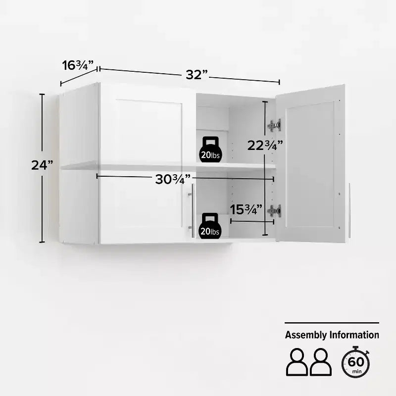 Set di 6 Mobili Contenitori con Ante a Pannello Bianco