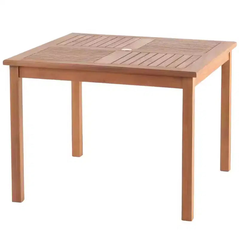 Tavolo da pranzo quadrato beige in teak per esterni per 4 persone