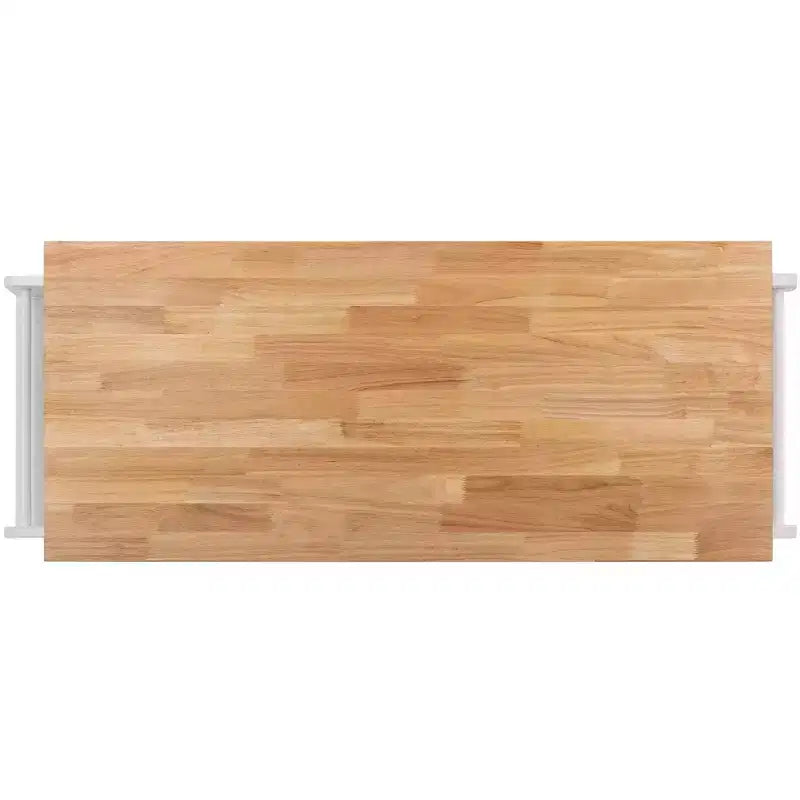 Carrello da Cucina Bianco e Naturale a 2 Ante e 1 Ripiano con Ruote Bloccabili – Montaggio da 1 Persona