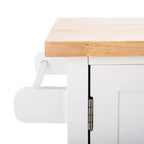 Carrello da Cucina Bianco e Naturale a 2 Ante e 1 Ripiano con Ruote Bloccabili – Montaggio da 1 Persona