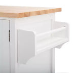 Carrello da Cucina Bianco e Naturale a 2 Ante e 1 Ripiano con Ruote Bloccabili – Montaggio da 1 Persona