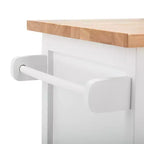 Carrello da Cucina Bianco e Naturale a 2 Ante e 1 Ripiano con Ruote Bloccabili – Montaggio da 1 Persona