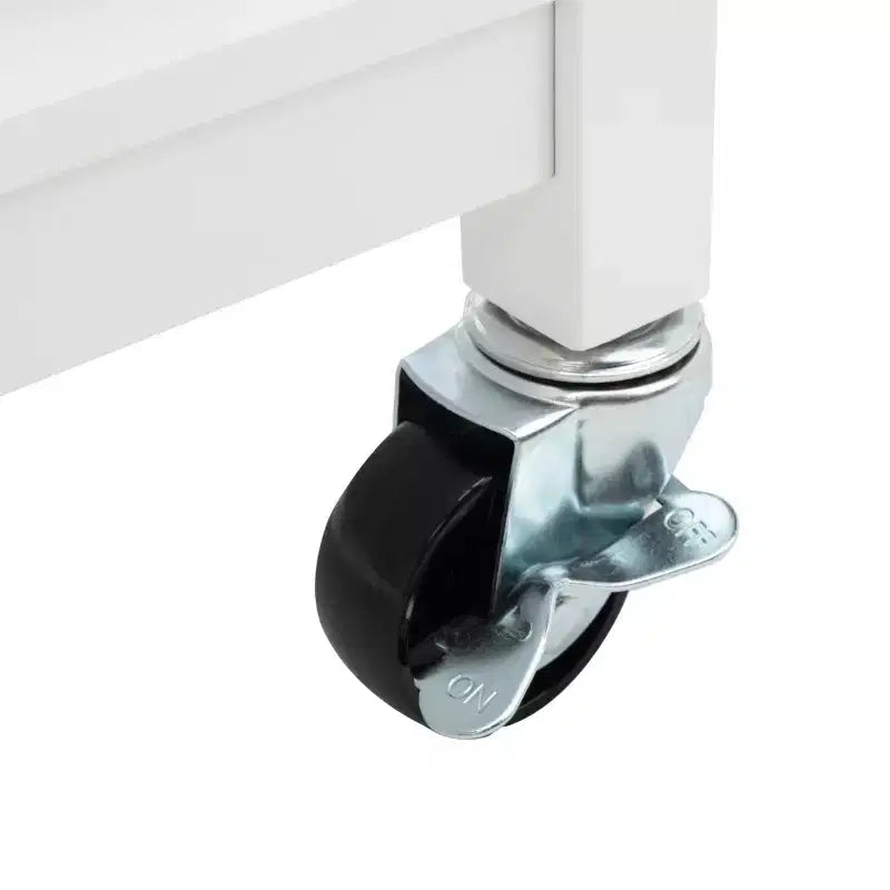 Carrello da Cucina Bianco e Naturale a 2 Ante e 1 Ripiano con Ruote Bloccabili – Montaggio da 1 Persona