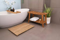 Nordic Teak 30 Asian Style Shower Bench with Shelf - Beige